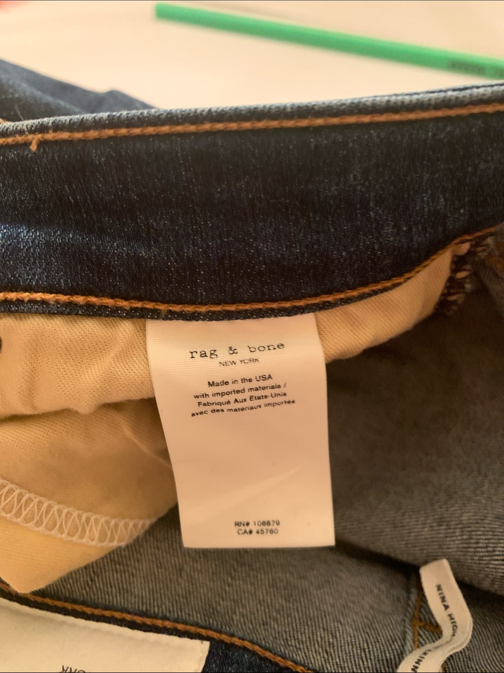 rag & bone High-Rise Skinny Jeans in Dark Indigo - Picture 7 of 10